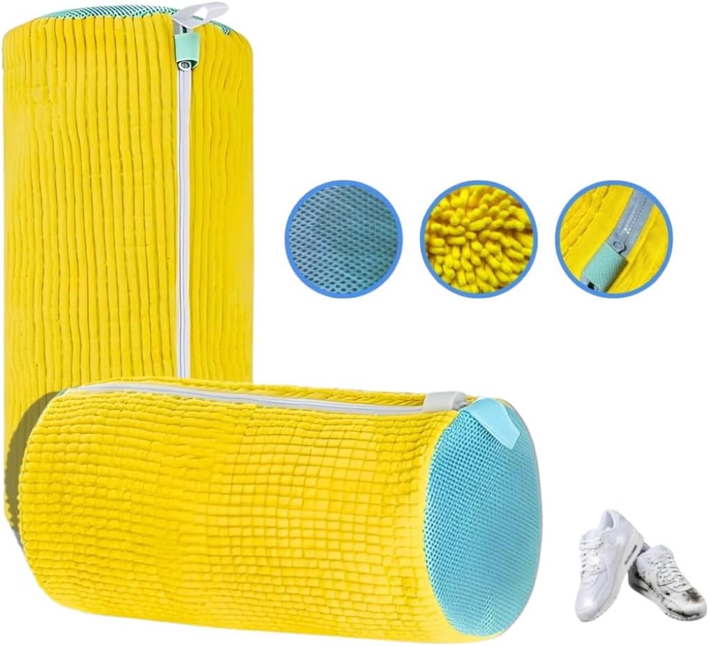Sac pentru Spalare Incaltaminte, Reutilizabil, Protectie Anti-Zgarieturi, Anti- Deteriorare, potrivit pentru toate tipurile de incaltaminte si toate marimile, Galben