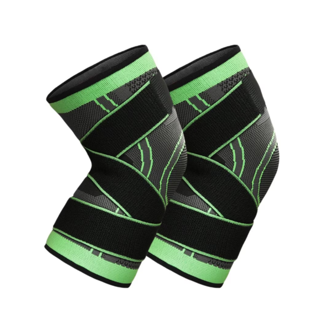 Set 2 genunchiere elastice ajustabile cu bretele | Suport genunchi sport, dureri, recuperare | Compresie reglabila, confort unisex