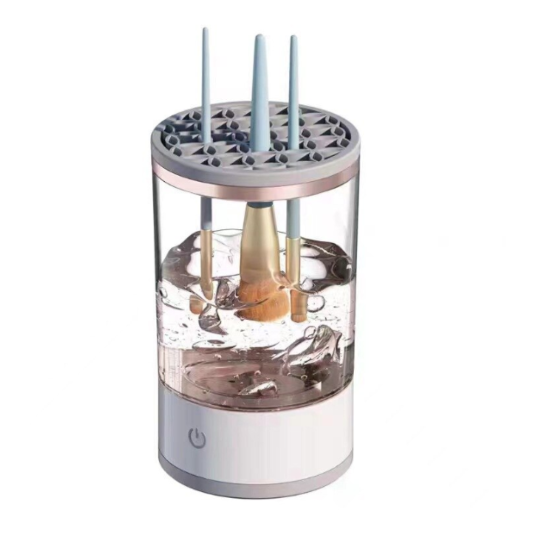 Dispozitiv electric de curatare pensule machiaj, ultrasunete, 7000RMP, incaracare USB, transparent