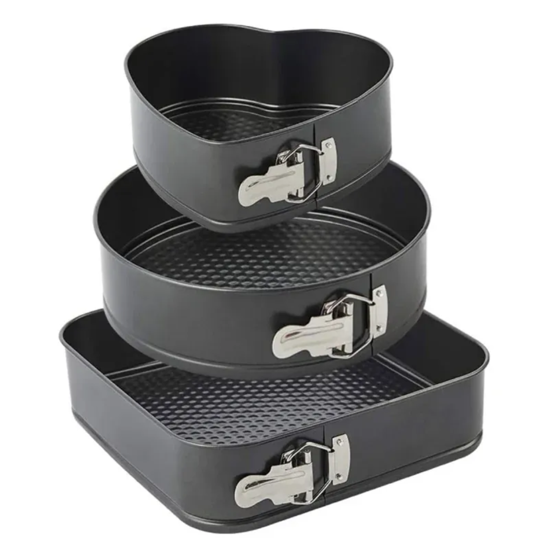 PACHET: Set 3 tavi tort cu forme diferite + Mini aparat de sigilare pungi + Presa usturoi manuala