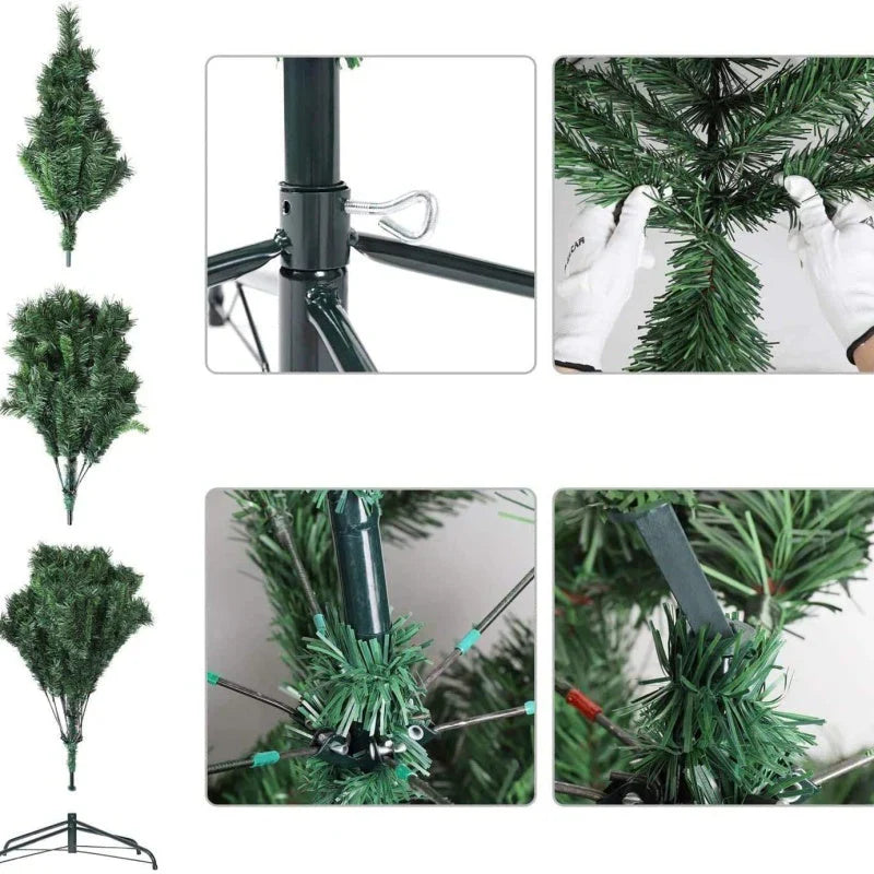 Brad de craciun 180cm, 380 frunze, 40x95 cm diametru picior + SET Complet accesorii pentru impodobit