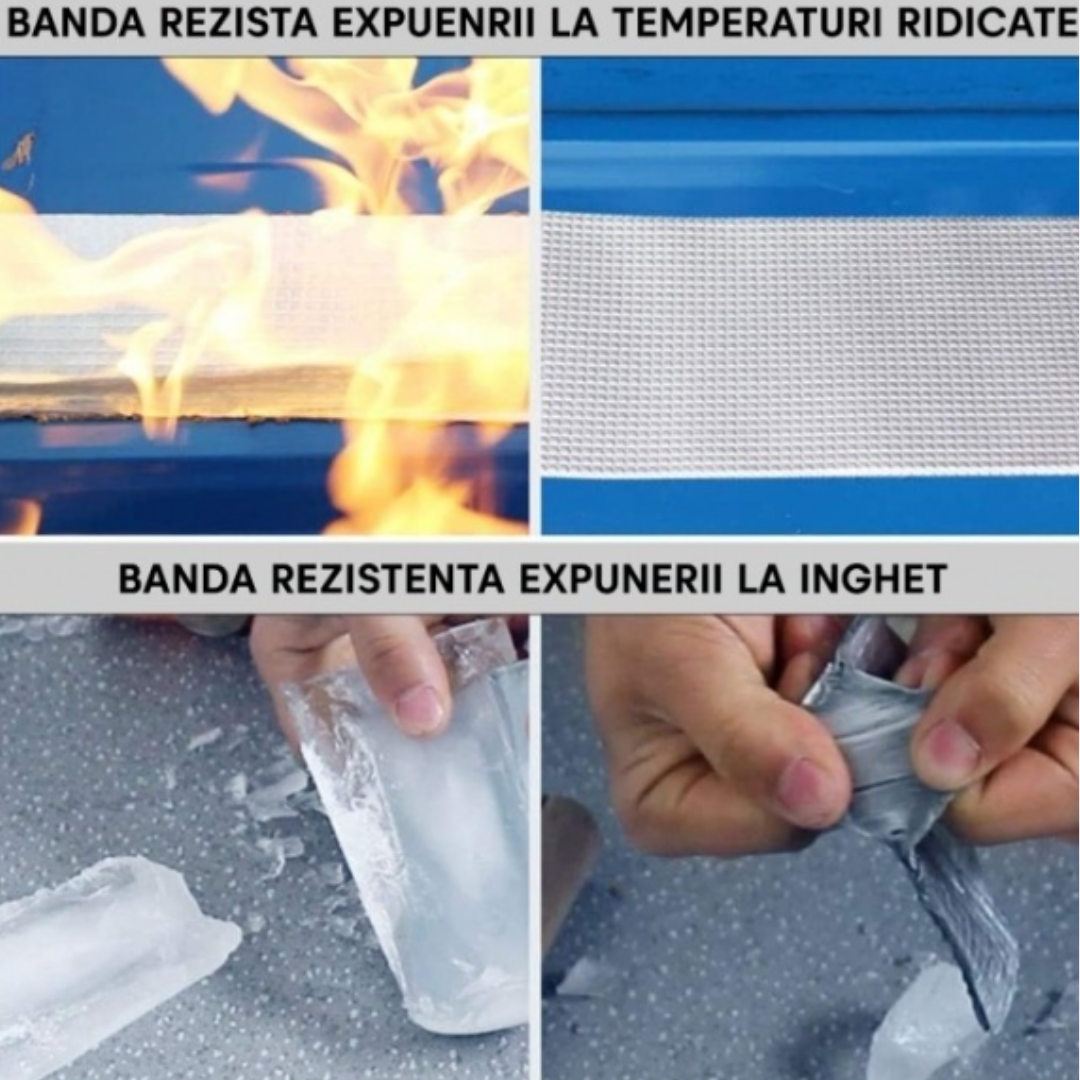 Set 2 benzi adezive durabile din cauciuc butilic, rezistente la apă, aderență sporita