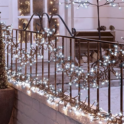 Pachet PROMOTIONAL! 2 BUC Instalatie De Craciun Liniara 50M, 240 LED -uri, Cu 8 jocuri de lumini, Pentru Exterior/Interior, Alb Rece