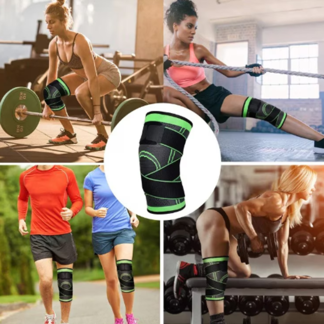 Set 2 genunchiere elastice ajustabile cu bretele | Suport genunchi sport, dureri, recuperare | Compresie reglabila, confort unisex