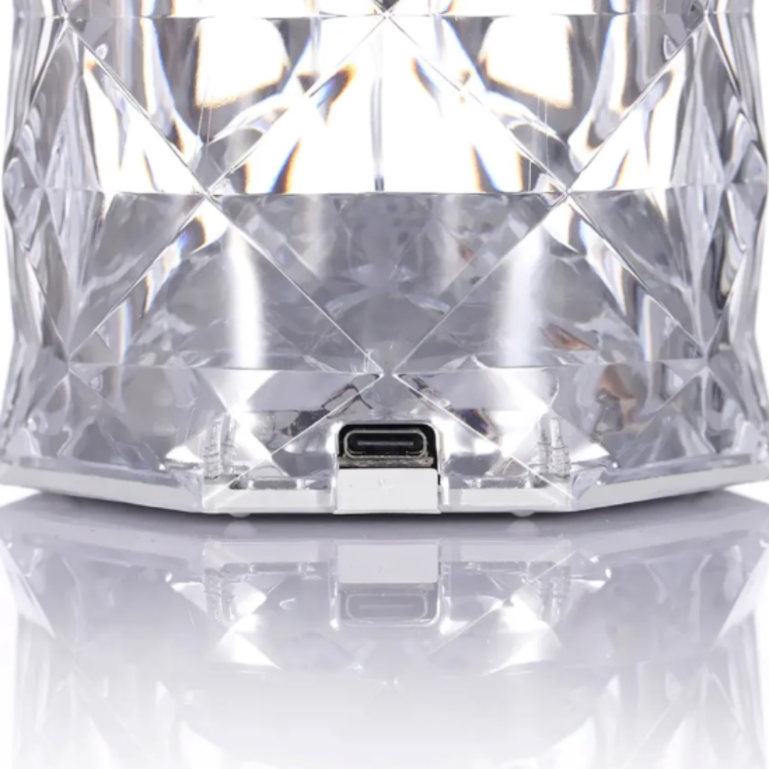 2+1 CADOU: Lampa ambientala Crystal LED cu telecomanda, RGB 16 culori, Fullright, touch control, Reglare intensitate lumina, Acumulator cu incarcare USB-C, Diamond