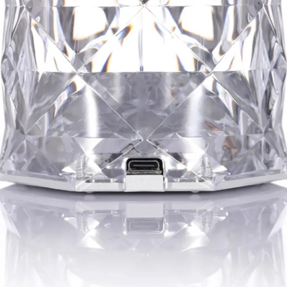 2+1 CADOU: Lampa ambientala Crystal LED cu telecomanda, RGB 16 culori, Fullright, touch control, Reglare intensitate lumina, Acumulator cu incarcare USB-C, Diamond