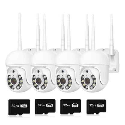 Set 4 x Camere de supraveghere SMART + 4 x Carduri Memorie 32GB+ Transport Gratuit