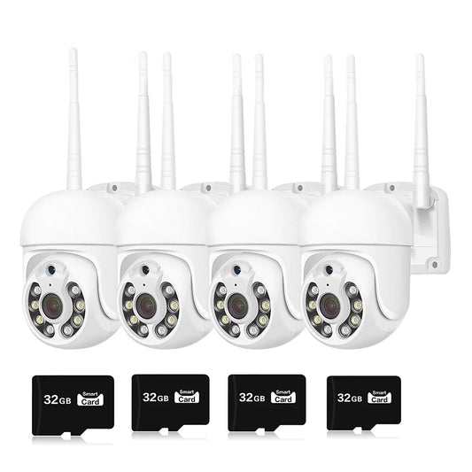 Set 4 x Camere de supraveghere SMART + 4 x Carduri Memorie 32GB+ Transport Gratuit