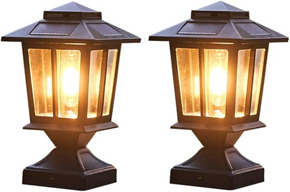 Set 4 Lămpi Solare Tip Felinar – Stil și Siguranță pentru Curte, Gard și Gazon