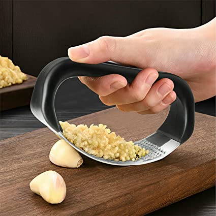 Presa manuala inox pentru usturoi si legume | Design curbat ergonomic | Usor de folosit si curatat, durabil si rezistent