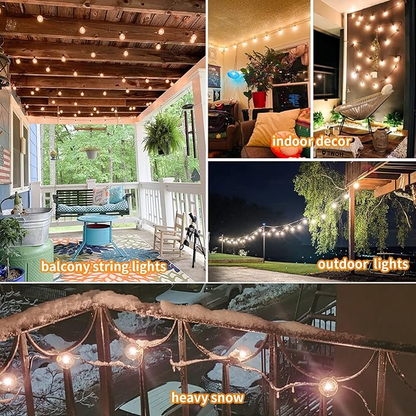 Ghirlandă Luminoasă Decorativă 7.5m cu 25 Becurii LED Alb Cald – Perfectă pentru Grădină, Terasă sau Evenimente – Rezistentă la Apă, Atmosferă de Poveste!