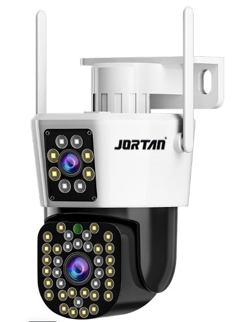 Camera Duala WiFi Jortan – 6MP, Full HD 4K, LAN/WiFi cu Alarma, Detectare Umana, Recunoastere Faciala