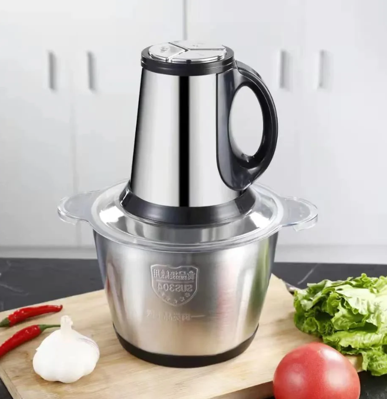 Tocator electric de 5L, carne si legume, 4 lame inox, 2 viteze, capacitate mare, bol inox