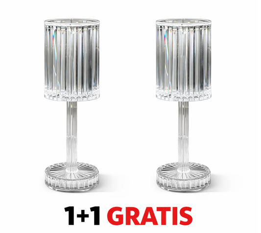 Lampa din acril cu picior, transparent, cu 3 tipuri de lumina diferita, incarcare USB, control prin atingere, 40 cm x 8.5 cm