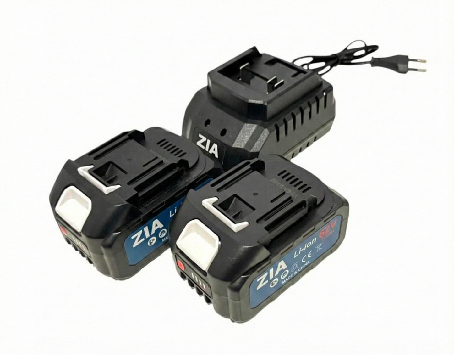 Set scule electrice fara fir ZIA , - 4 in 1: Surubelnita cu impact, Ciocan perforator-dalta, Masina de gaurit-surubelnita cu impact, Polizor unghiular