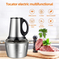Tocator electric de 5L, carne si legume, 4 lame inox, 2 viteze, capacitate mare, bol inox