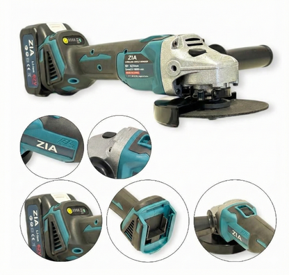 Set scule electrice fara fir ZIA , - 4 in 1: Surubelnita cu impact, Ciocan perforator-dalta, Masina de gaurit-surubelnita cu impact, Polizor unghiular