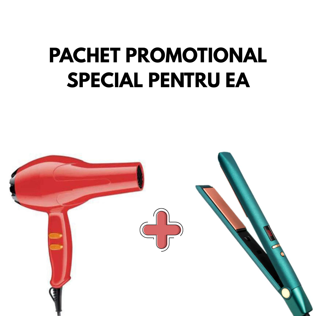PACHET: Uscator par + Placa de indreptat parul 2 in 1