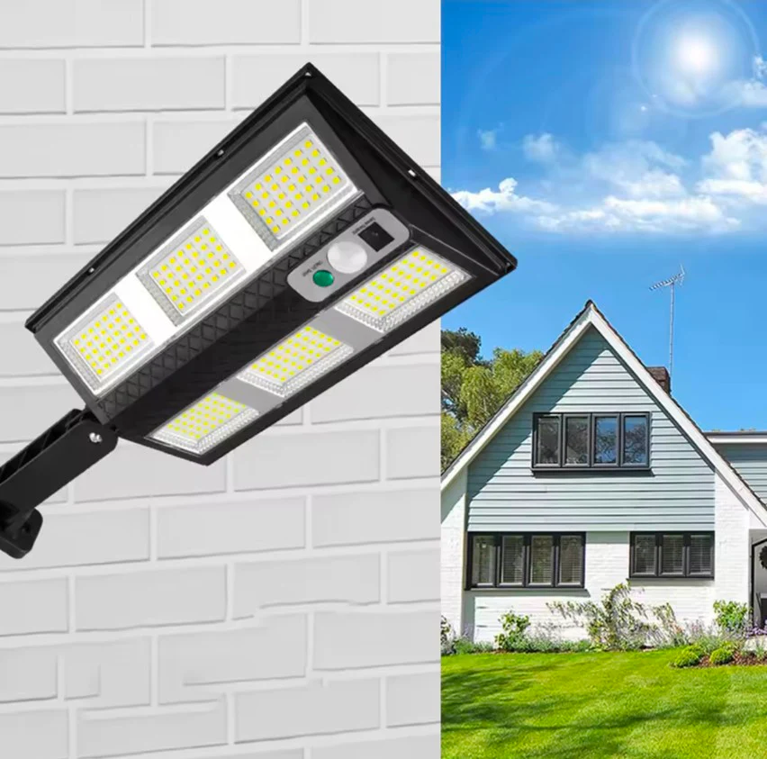 Set 2+1 GRATIS! Lampa Stradală Solară LED JORTAN cu Senzor de Mișcare, pentru Grădină, Rezistentă la Apă IP65