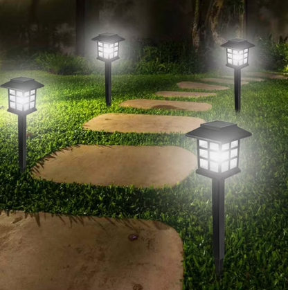 Set 4x Lămpi Solare LED Tip Japonez – Eleganță și Lumină Caldă pentru Grădina Ta