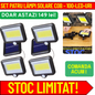 Set 4 x Lampă Solară 100 LED-uri COB – Putere 30W, Panou Detasabil, Dimensiuni 250 x 250 x 100 mm