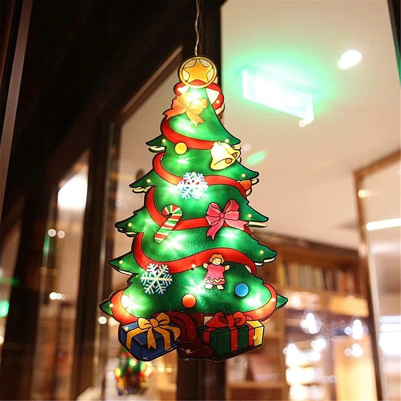 Set 3BUC Figurina Brad Craciun, LED-uri alb cald, decor fereastra/vitrina, baterii, IP20