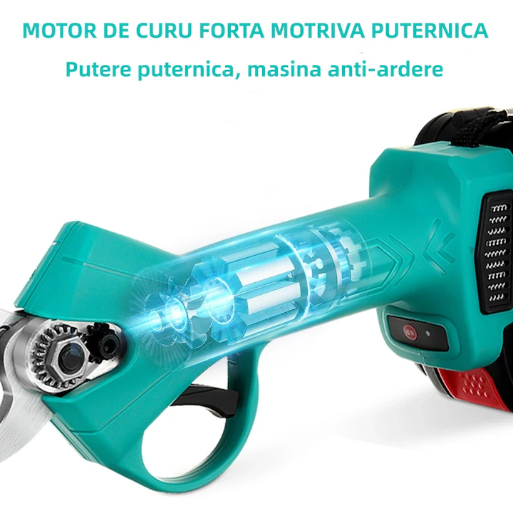 Foarfecă de Tundere Reîncărcabilă Fără Fir 48V, Oțel – Pentru Livezi, Grădini și Vii