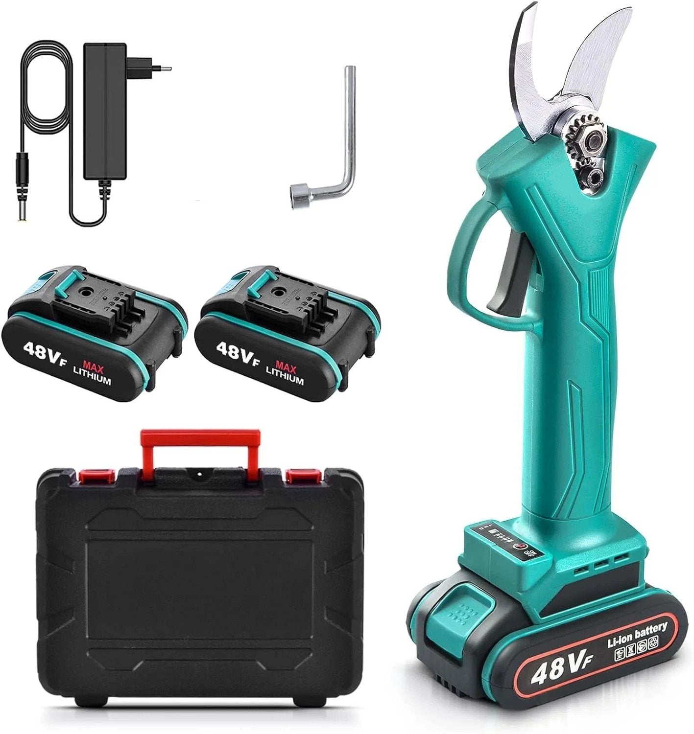 Foarfecă de Tundere Reîncărcabilă Fără Fir 48V, Oțel – Pentru Livezi, Grădini și Vii