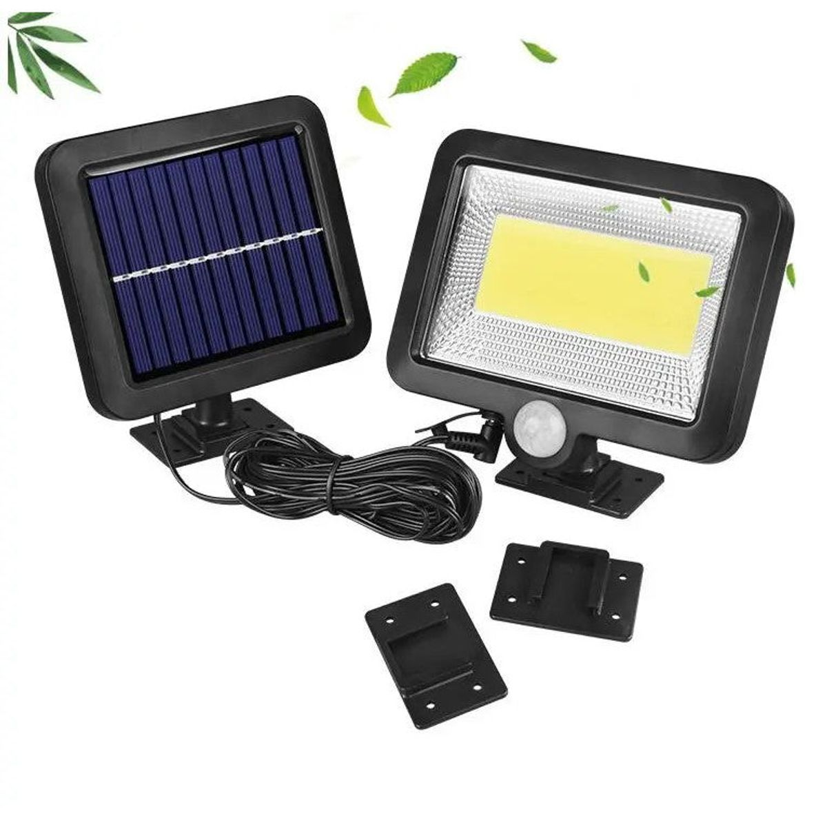 Set 6 x Lampă Solară 100 LED-uri COB – Putere 30W, Panou Detașabil, 250x250x100 mm