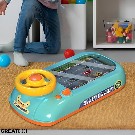 Jucarie Interactiva Cu Volan Pentru Copii – Educativa, Muzicala Cu Lumini Si Sunete, 2 Viteze, Circuit Curse Aventura