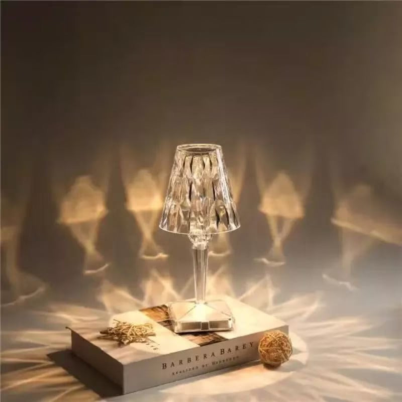 1+1 GRATIS - Lampa de masa decorativa, Crystal Deluxe Art World, culoare cristal
