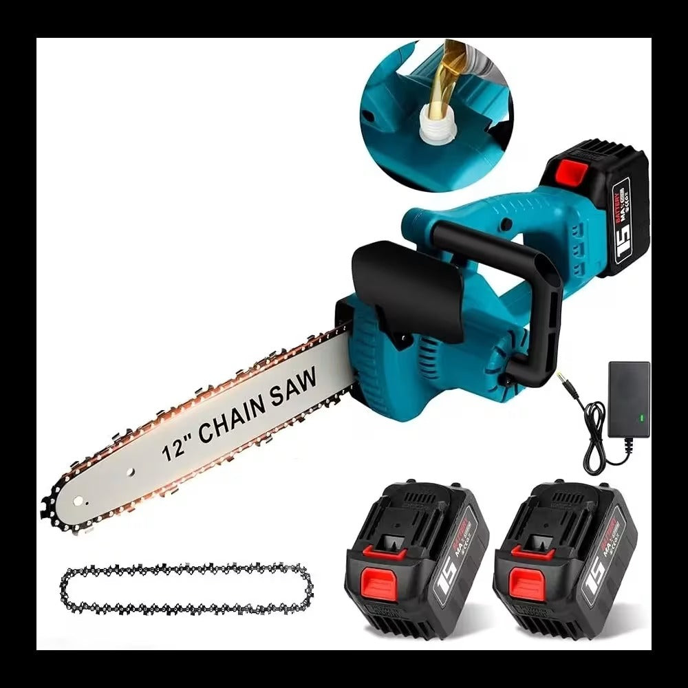 Drujba Electrica Profesionala 1200W cu 2 Acumulatori 68V - Lant 12 inch, 4200 RPM ZIA