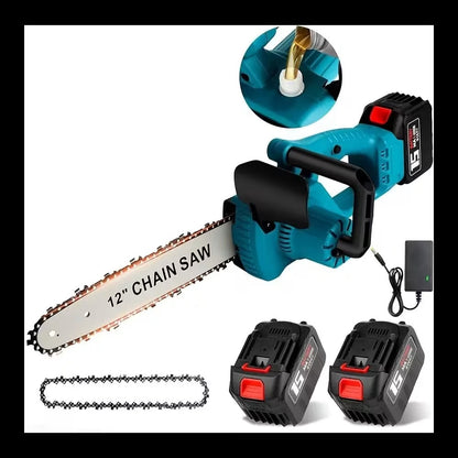 Drujba Electrica Profesionala 1200W cu 2 Acumulatori 68V - Lant 12 inch, 4200 RPM ZIA