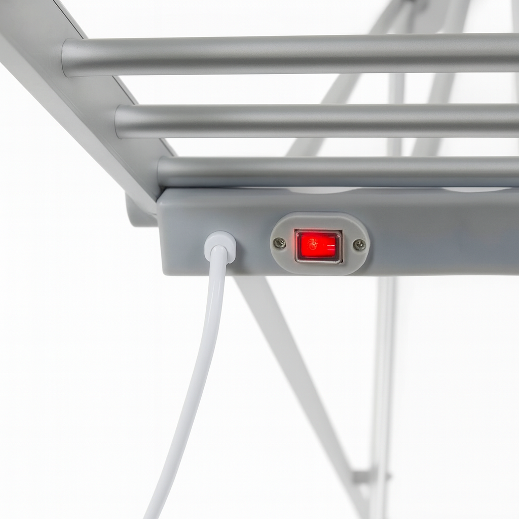 Uscator de rufe electric, suprafata 12m, inaltime ajustabila, aluminiu inoxidabil, pliabil, 230W