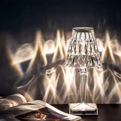 1+1 GRATIS - Lampa de masa decorativa, Crystal Deluxe Art World, culoare cristal