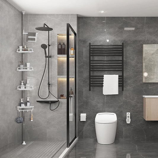 Etajera colt pentru baie,4 rafturi, inaltime reglabila maxima 260 cm + CADOU SURPRIZA