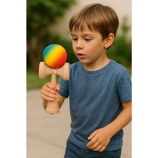 Kendama Rubber Grip X Originala, Profesionala, din Lemn, Rubber Grip, 18 cm
