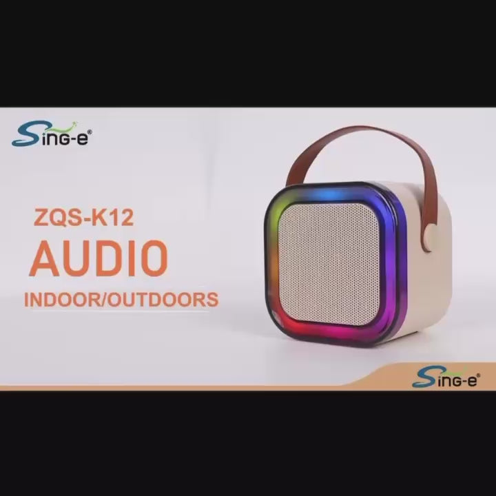 🎤 Set Karaoke Portabil cu 2 Microfoane Wireless și Boxă Bluetooth cu Lumină LED RGB