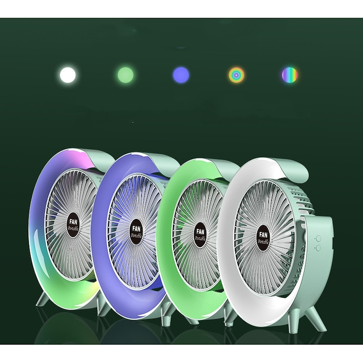 Mini Ventilator Wireless cu LED RGB SB‑138 – Răcorire Inteligentă pentru Vară