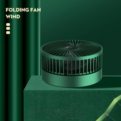 Ventilator portabil telescopic, 3 viteze, incarcare USB, verde, montabil pe perete