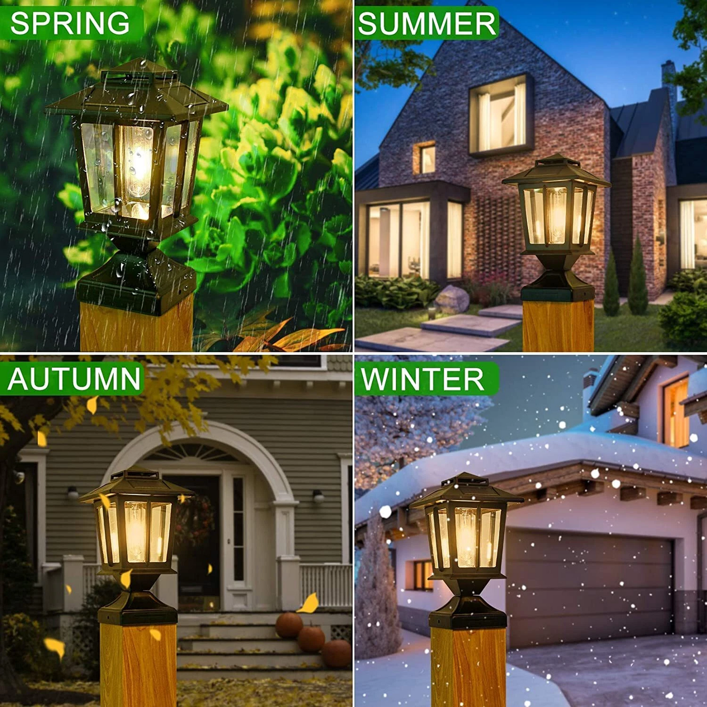 Set 4 Lămpi Solare Tip Felinar – Stil și Siguranță pentru Curte, Gard și Gazon