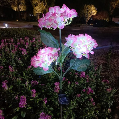 Set 2X Lampa Solara Decorativa de Gradina Flori Roz cu LED 80Cm, Iluminat Exterior, Rezistent la Apa, Decor Ambiental pentru Curte si terasa+ CADOU
