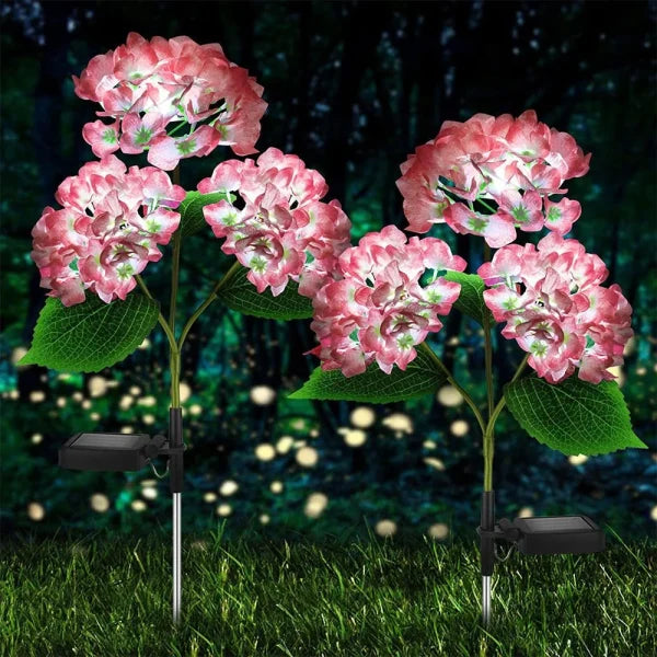 Set 2X Lampa Solara Decorativa de Gradina Flori Roz cu LED 80Cm, Iluminat Exterior, Rezistent la Apa, Decor Ambiental pentru Curte si terasa+ CADOU