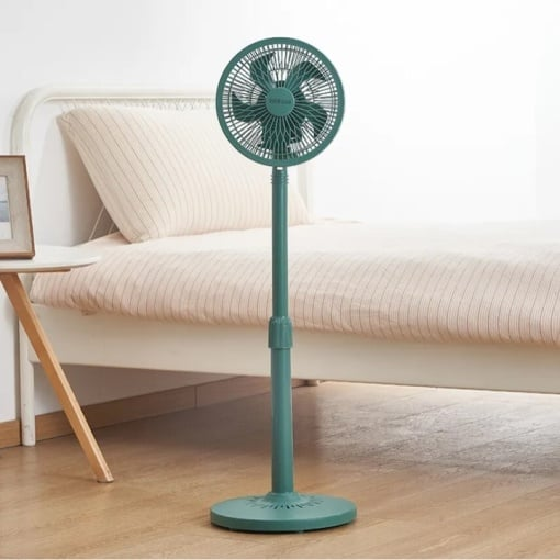Ventilator de camera, vertical, cu picior reglabil super silentios, cu baza rotunda anti-alunecare, cu 3 viteze, putere 25W, verde