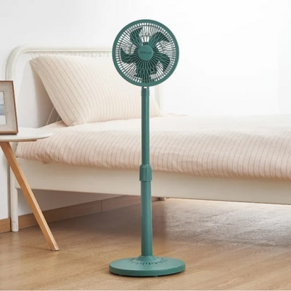 Ventilator de camera, vertical, cu picior reglabil super silentios, cu baza rotunda anti-alunecare, cu 3 viteze, putere 25W, verde